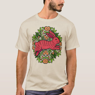 T-shirt met vintage bloemenlint en botanisch motie
