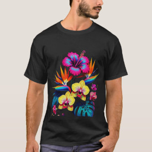T-shirt met vintage botanisch all-over print