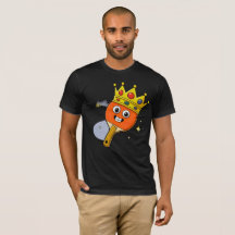 T-shirt met vintage cartoontabellenisspaan zwart