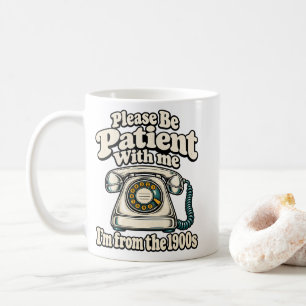 T-shirt met vintage draaischijftelefoon uit de jar koffiemok