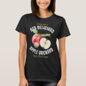 T-shirt met vintage fruit rode appels (Voorkant)