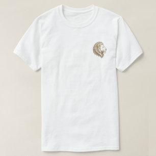 T-shirt met vintage gouden leeuwenkopgrafiek