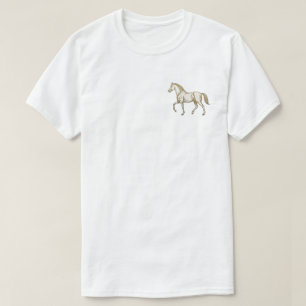 T-shirt met vintage gouden paardgrafiek