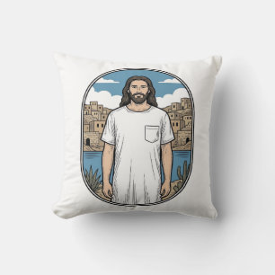 T-shirt met vintage gravure spirituele figuur en l kussen