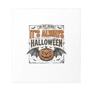 T-shirt met vintage Halloween pompoen vleermuis ty Notitieblok