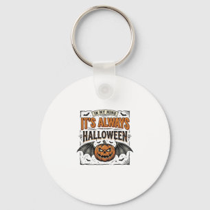 T-shirt met vintage Halloween pompoen vleermuis ty Sleutelhanger
