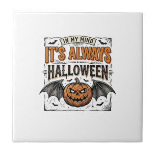 T-shirt met vintage Halloween pompoen vleermuis ty Tegeltje