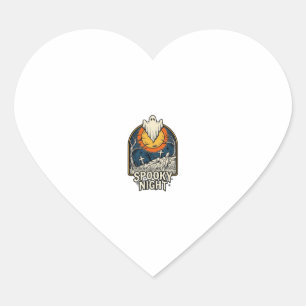 T-shirt met vintage Halloween-spookkerkhof gravure Hart Sticker