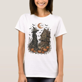 T-shirt met vintage heks Halloween Witchcore-thema