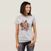 T-shirt met vintage herfstbloem bladeren (Voorkant volledig)