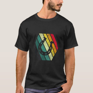 T-shirt met vintage hoefijzers Retro stijl Lucky