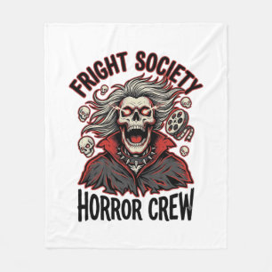 T-shirt met vintage horror Fright Society Schedel Fleece Deken