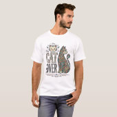 T-shirt met vintage kattenliefhebber gravure stijl (Voorkant volledig)