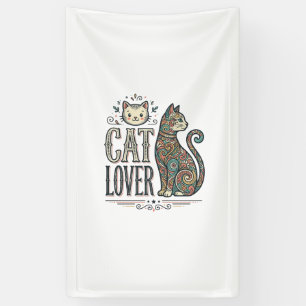 T-Shirt met vintage kattenliefhebber gravure stijl Spandoek