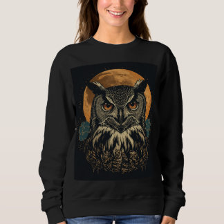 T-shirt met vintage maan-uil