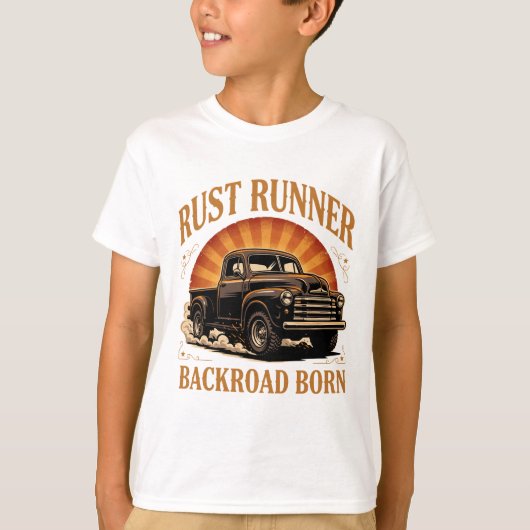 T-shirt met vintage pick-uptruck 'Rust Runner' (Voorkant)