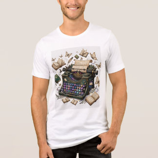 T-shirt met vintage schrijfmachinecollage