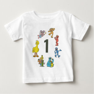 T-shirt met vintage Sesame Street-personages voor