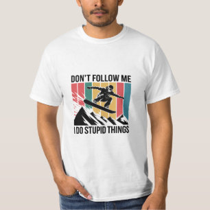 T-shirt met vintage silhouet van snowboarder