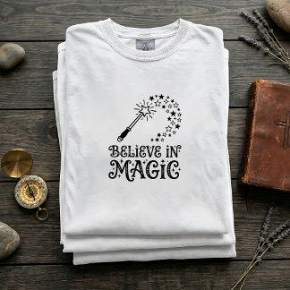 T-shirt met vintage spreuk over toverstaf voor uni