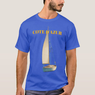 T-shirt met vintage stijl Cote D'Azur Franse reis