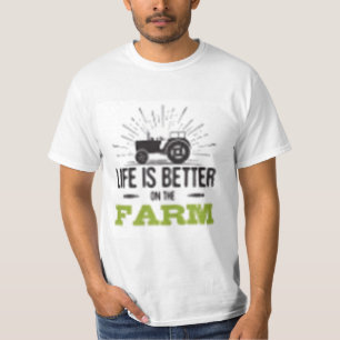 T-shirt met vintage tractor en boerenleven Heren