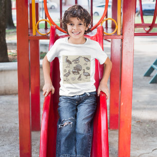 T-shirt met vintage vogels