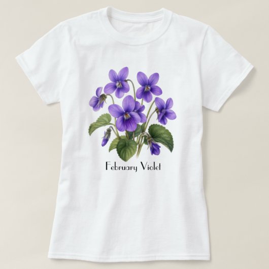 T-Shirt met viooltjes uit februari (Design voorkant)