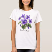 T-Shirt met viooltjes uit februari (Voorkant)