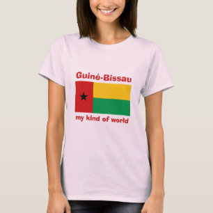 T-shirt met vlag, kaart en tekst van Guinee-Bissau