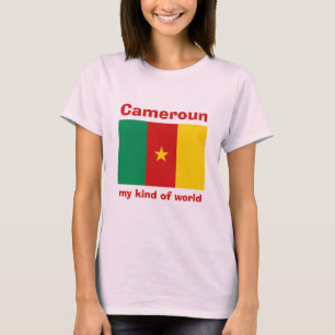 T-shirt met vlag, kaart en tekst van Kameroen