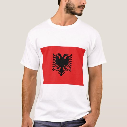 T Shirt met vlag van Albanië (Voorkant)