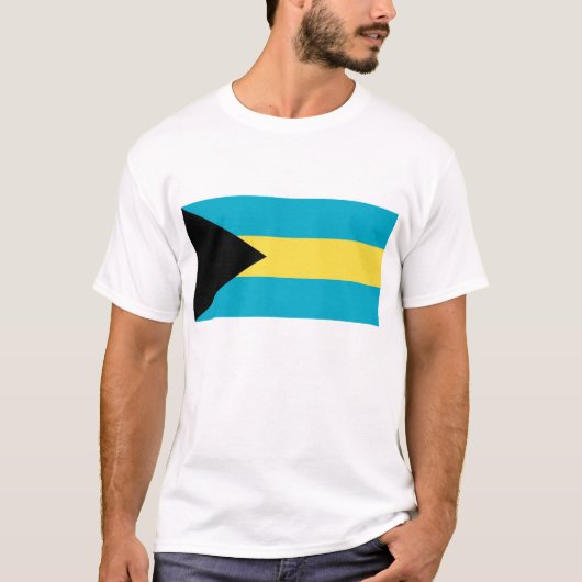 T Shirt met vlag van Bahama's (Voorkant)