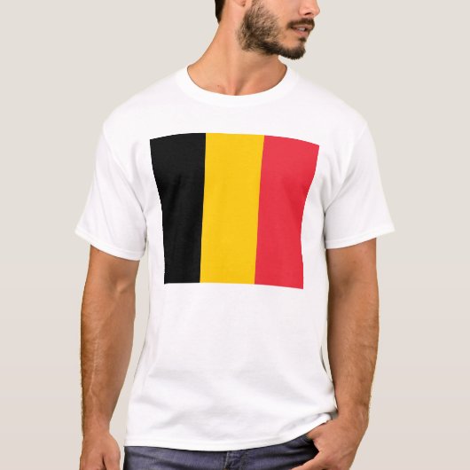 T Shirt met vlag van België (Voorkant)
