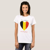 T-shirt met vlag van België Hartendame (Voorkant volledig)