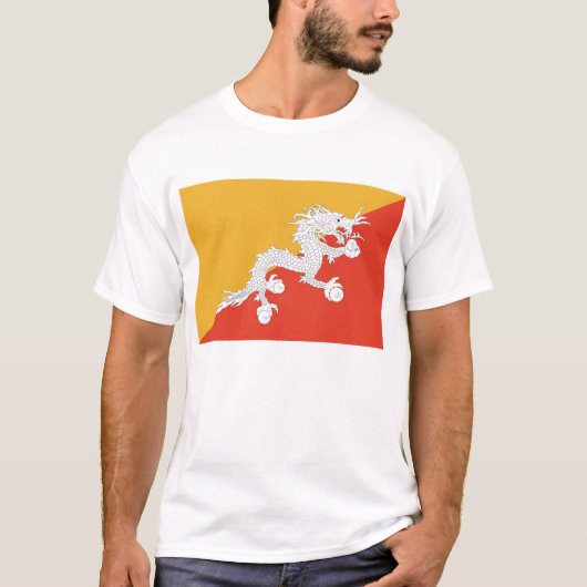 T Shirt met vlag van Bhutan (Voorkant)