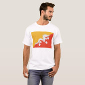 T Shirt met vlag van Bhutan (Voorkant volledig)