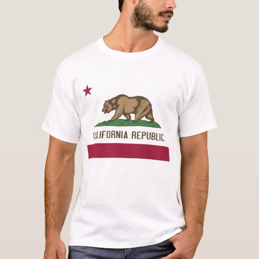 T Shirt met vlag van Californië staat VS (Voorkant)