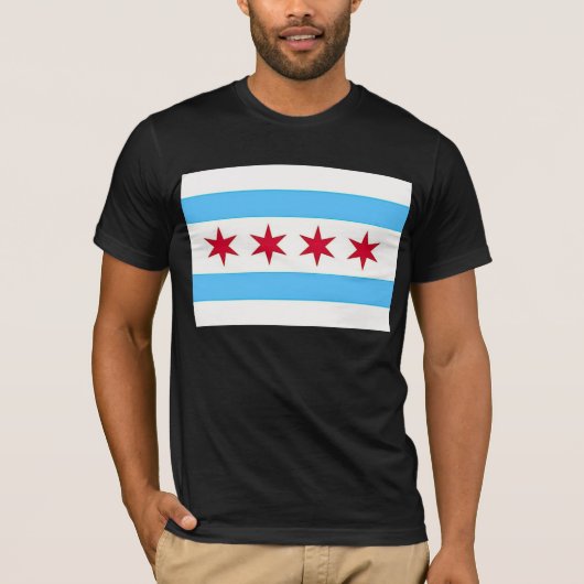 T Shirt met vlag van Chicago, VS (Voorkant)