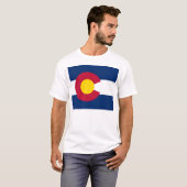 T Shirt met vlag van Colorado State USA (Voorkant volledig)