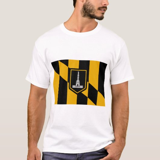 T Shirt met vlag van de Baltimore, Maryland, VS (Voorkant)