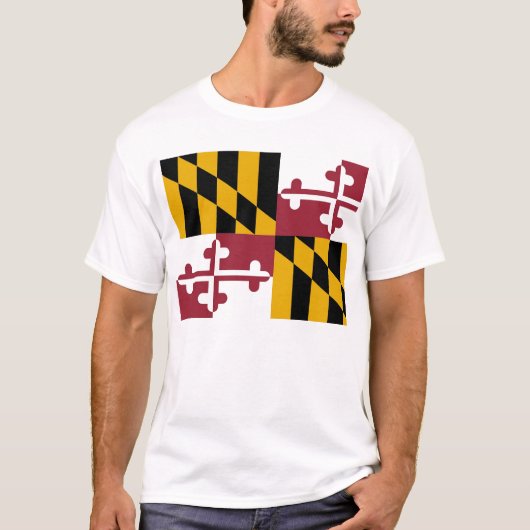 T Shirt met vlag van de deelstaat Maryland (VS) (Voorkant)