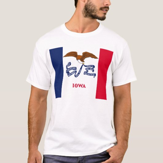 T Shirt met vlag van de staat Iowa VS (Voorkant)