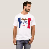 T Shirt met vlag van de staat Iowa VS (Voorkant volledig)