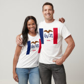 T Shirt met vlag van de staat Iowa VS (Unisex)