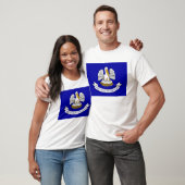 T Shirt met vlag van de staat Louisiana Verenigde  (Unisex)