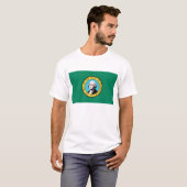 T Shirt met vlag van de staat Washington VS (Voorkant volledig)