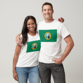 T Shirt met vlag van de staat Washington VS (Unisex)