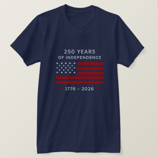 T-shirt met vlag van de VS '250 jaar onafhankelijk (Design voorkant)