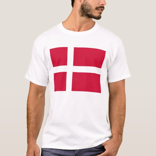 T Shirt met vlag van Denemarken (Voorkant)